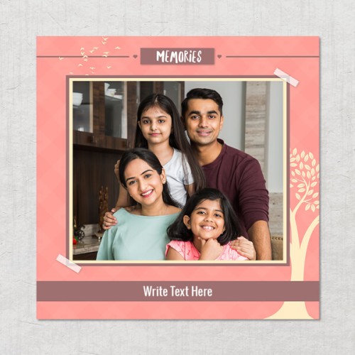 Family Memories with Photo Square Acrylic Photo Frame with Image