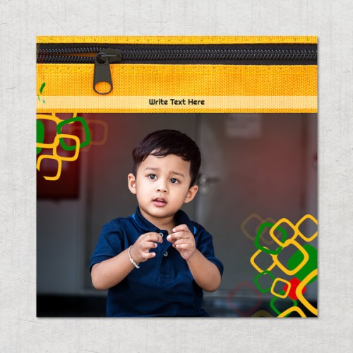 Abstract Theme with Yellow Background Square Acrylic Photo Frame with