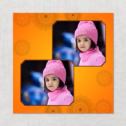 Happy Wedding Theme Square Acrylic Photo Frame with Image Printing