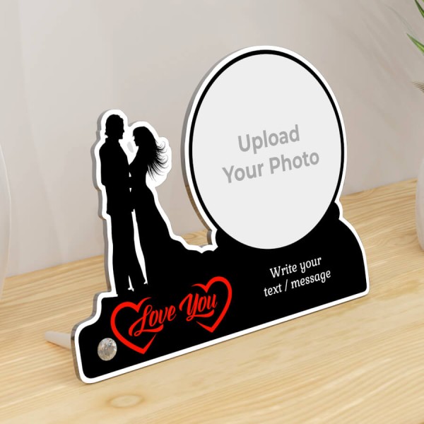 Custom Love You Design With Custom Image And Text Acrylic Photo Stand