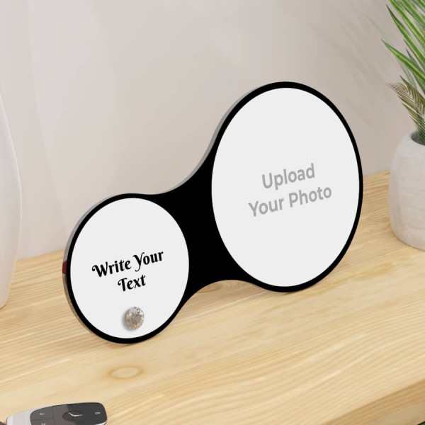 Custom Dual Circles With Custom Image And Text Desktop Stand