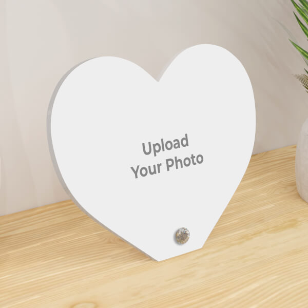 Custom Full Pic Upload Design: Heart Acrylic Photo Stand with Image Printing – PrintShoppy Acrylic Photo Stand