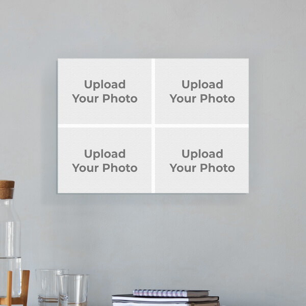 Custom 4 Pic Upload Design: Landscape Aluminium Photo Frame with Image Printing – PrintShoppy Photo Frames