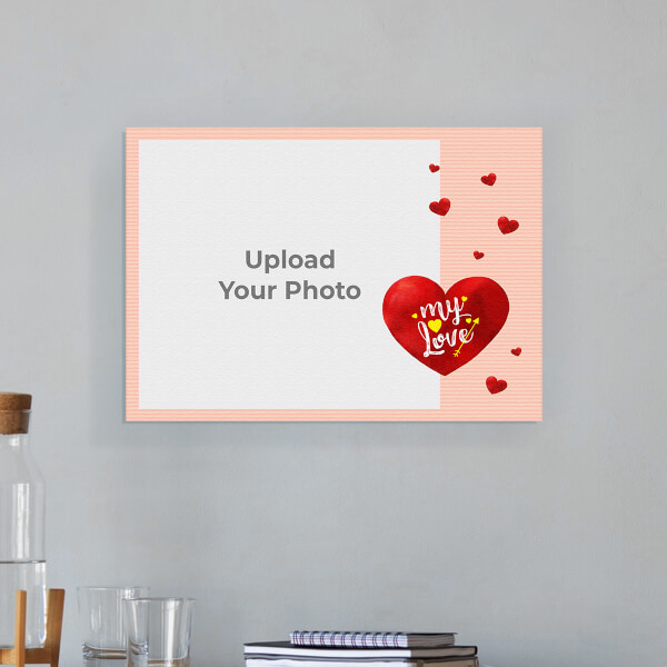 Custom Red Hearts with Love Design: Landscape Aluminium Photo Frame with Image Printing – PrintShoppy Photo Frames