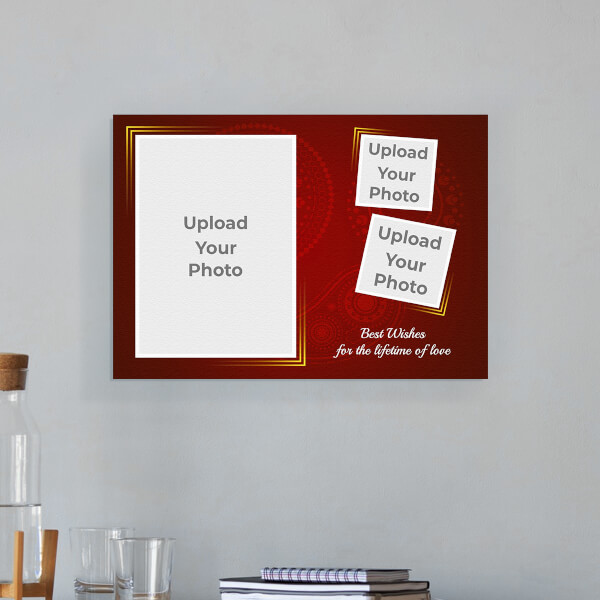Custom Maroon Background with Golden Frame Design: Landscape Aluminium Photo Frame with Image Printing – PrintShoppy Photo Frames