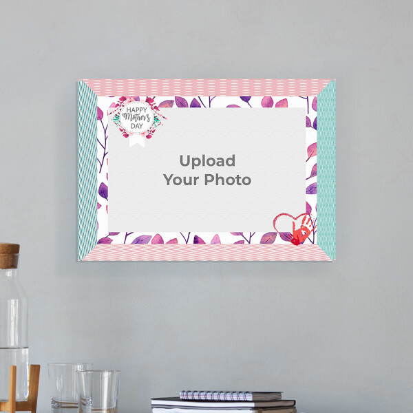 Custom Happy Mothers Day Wishes with Floral Frame Design: Landscape Aluminium Photo Frame with Image Printing – PrintShoppy Photo Frames