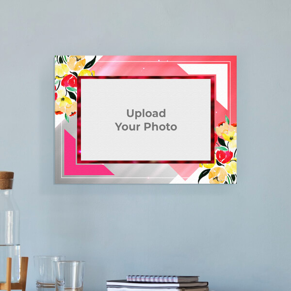 Custom Floral Abstract Design: Landscape Aluminium Photo Frame with Image Printing – PrintShoppy Photo Frames