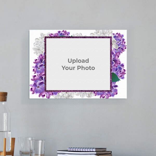 Custom Lavender Floral Design: Landscape Aluminium Photo Frame with Image Printing – PrintShoppy Photo Frames