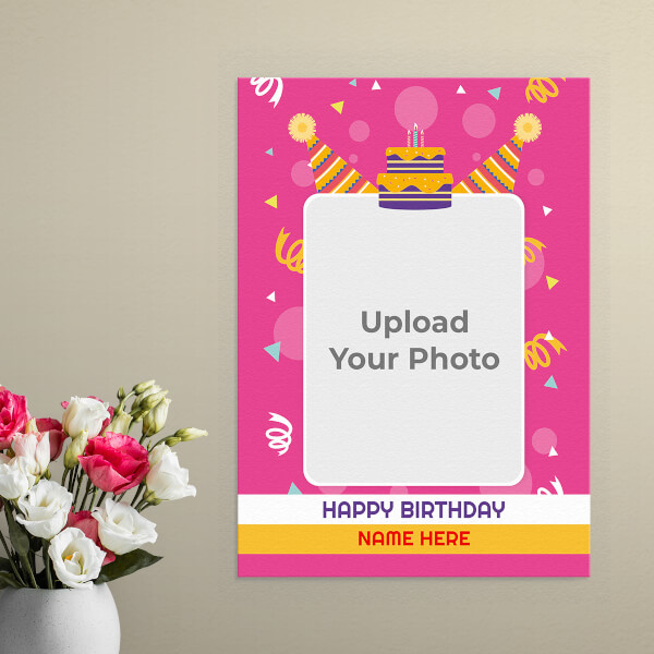 Custom Confetti Birthday Background Design: Portrait Aluminium Photo Frame with Image Printing – PrintShoppy Photo Frames