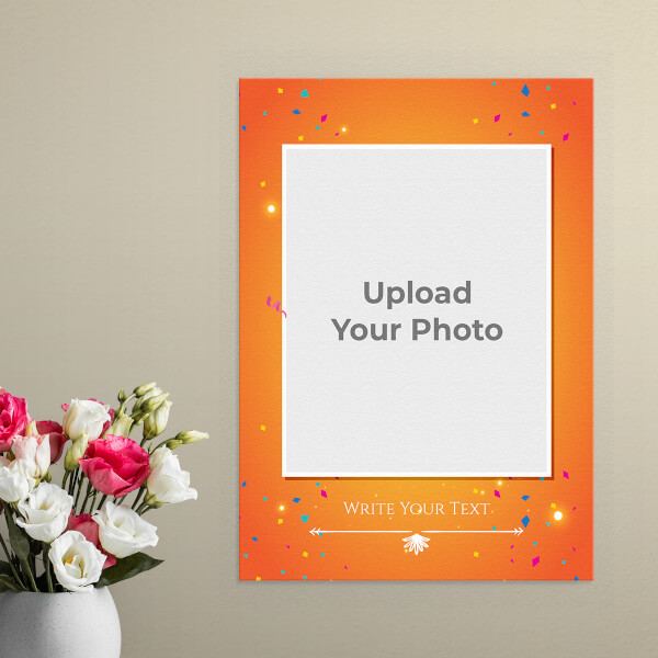 Custom Birthday Wishes with Confetti Design: Portrait Aluminium Photo Frame with Image Printing – PrintShoppy Photo Frames