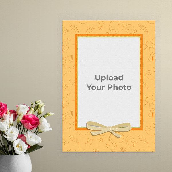 Custom Orange Frame with A Ribbon Design: Portrait Aluminium Photo Frame with Image Printing – PrintShoppy Photo Frames