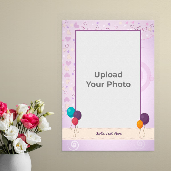Custom Birthday Balloons Design: Portrait Aluminium Photo Frame with Image Printing – PrintShoppy Photo Frames