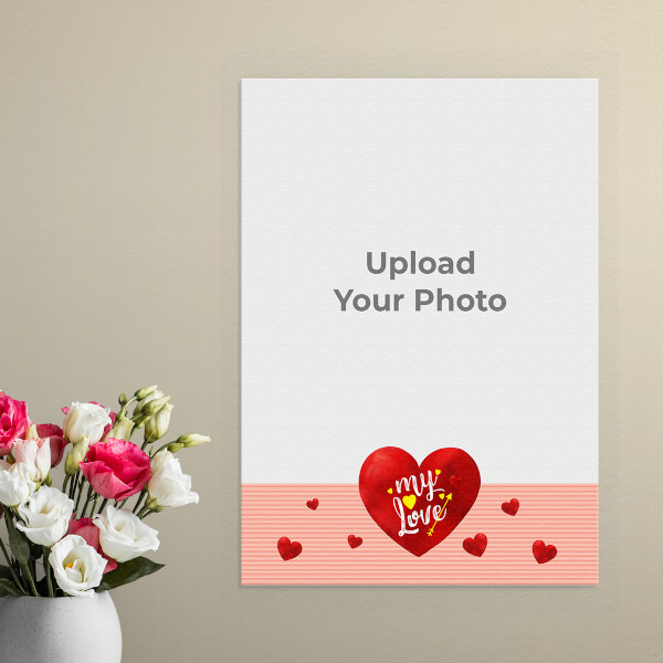 Custom Red Hearts with Love Design: Portrait Aluminium Photo Frame with Image Printing – PrintShoppy Photo Frames