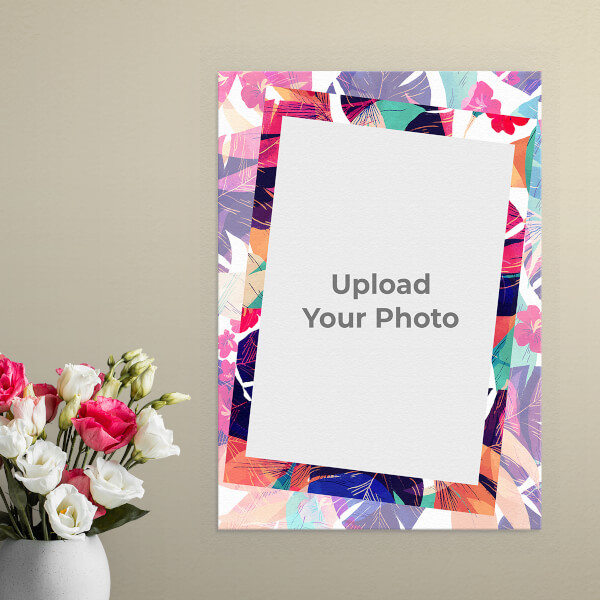 Custom Floral Abstract Design: Portrait Aluminium Photo Frame with Image Printing – PrintShoppy Photo Frames