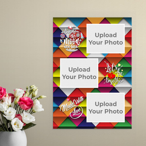 Custom Lets Be Together with Abstract Background Design: Portrait Aluminium Photo Frame with Image Printing – PrintShoppy Photo Frames