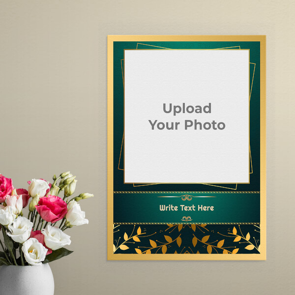 Custom Golden Leaves with Golden Frame Design: Portrait Aluminium Photo Frame with Image Printing – PrintShoppy Photo Frames
