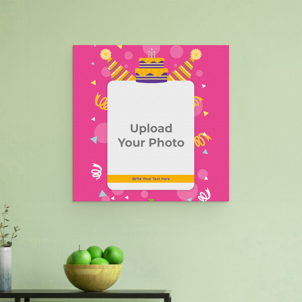 Custom Confetti Birthday Background Design: Square Aluminium Photo Frame with Image Printing – PrintShoppy Photo Frames