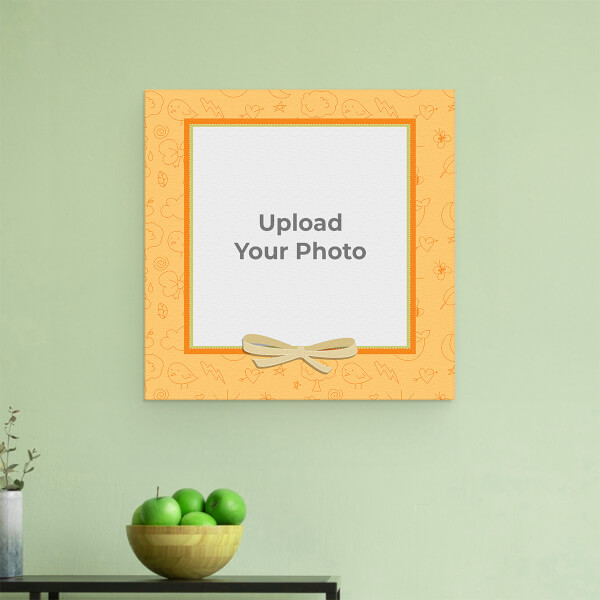 Custom Orange Frame with A Ribbon Design: Square Aluminium Photo Frame with Image Printing – PrintShoppy Photo Frames