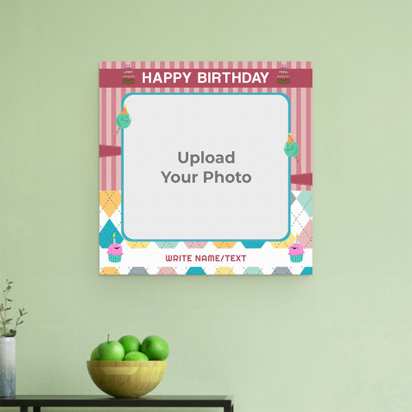 Custom Birthday Cake Design: Square Aluminium Photo Frame with Image Printing – PrintShoppy Photo Frames