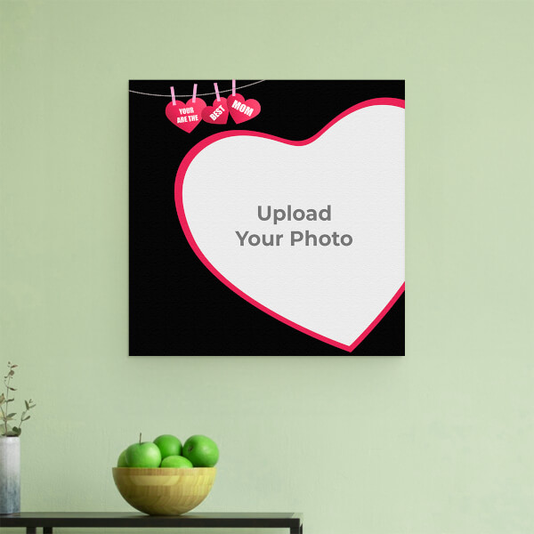 Custom Best Mom with Heart Symbols Design: Square Aluminium Photo Frame with Image Printing – PrintShoppy Photo Frames