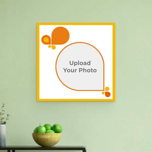 Custom Orange Colour Abstracts Design: Square Aluminium Photo Frame with Image Printing – PrintShoppy Photo Frames