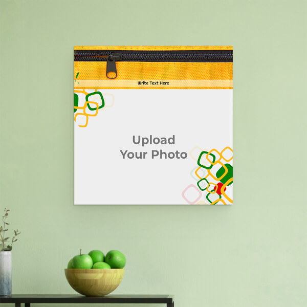 Custom Abstract Theme with Yellow Background: Square Aluminium Photo Frame with Image Printing – PrintShoppy Photo Frames