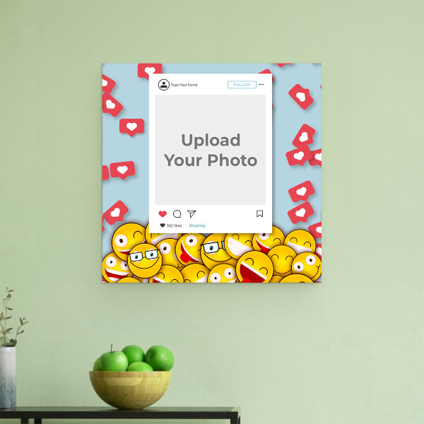 Custom Emoji Love Design: Square Aluminium Photo Frame with Image Printing – PrintShoppy Photo Frames