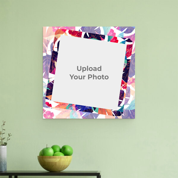 Custom Floral Abstract Design: Square Aluminium Photo Frame with Image Printing – PrintShoppy Photo Frames