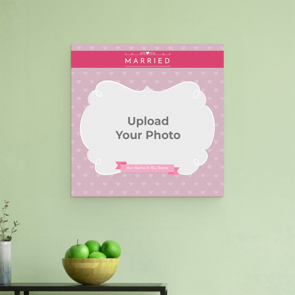 Custom Just Married Theme: Square Aluminium Photo Frame with Image Printing – PrintShoppy Photo Frames