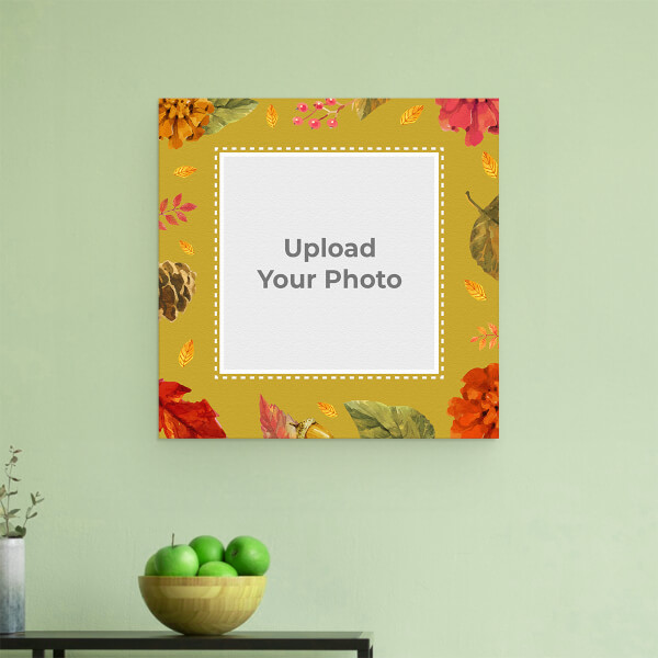 Custom Vintage Floral and Leaves: Square Aluminium Photo Frame with Image Printing – PrintShoppy Photo Frames