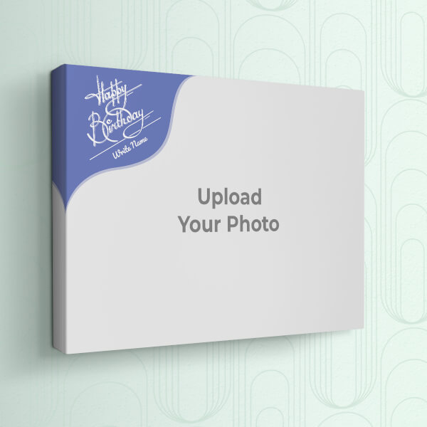 Custom Blue Wave Happy Birthday Frame Design: Landscape canvas Photo Frame with Image Printing – PrintShoppy Photo Frames
