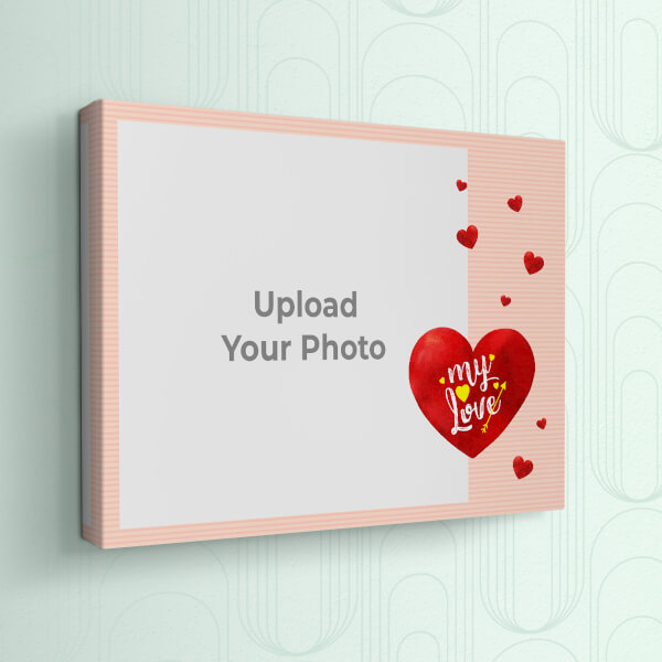 Custom Red Hearts with Love Design: Landscape canvas Photo Frame with Image Printing – PrintShoppy Photo Frames