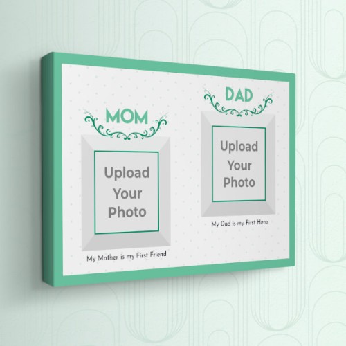 Mom and Dad Best Wishes Design: Landscape Canvas Photo Frame with Image ...