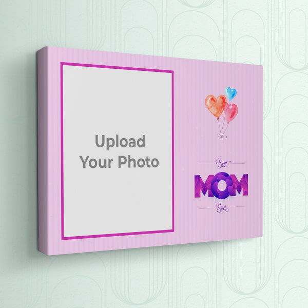 Custom Best Mom Ever Quotation with water colour Heart Balloons Design: Landscape canvas Photo Frame with Image Printing – PrintShoppy Photo Frames