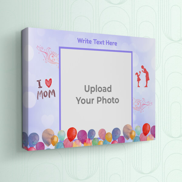 Custom Happy Birthday Mom Wishes with Watercolour Balloons Design: Landscape canvas Photo Frame with Image Printing – PrintShoppy Photo Frames