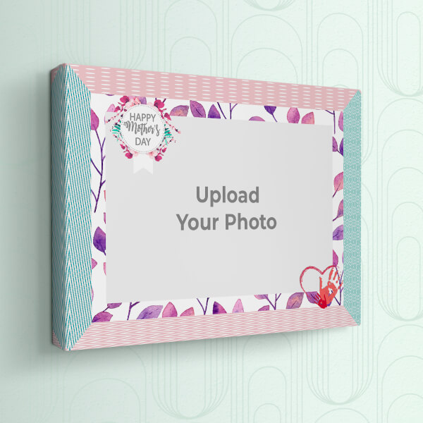 Custom Happy Mothers Day Wishes with Floral Frame Design: Landscape canvas Photo Frame with Image Printing – PrintShoppy Photo Frames