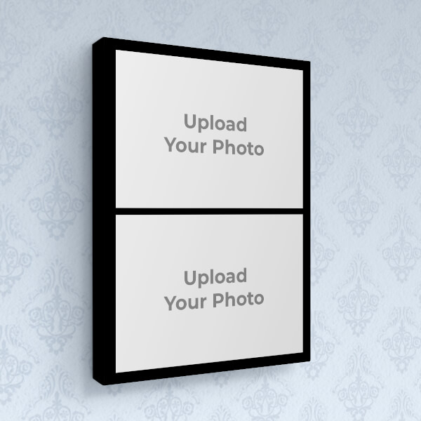Custom 2 Pics Upload with Border Design: Portrait canvas Photo Frame with Image Printing – PrintShoppy Photo Frames
