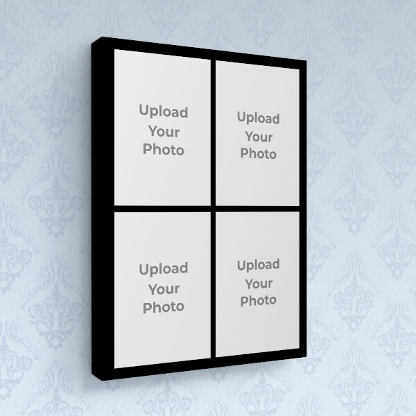 Custom 4 Pics Upload with Border Design: Portrait canvas Photo Frame with Image Printing – PrintShoppy Photo Frames