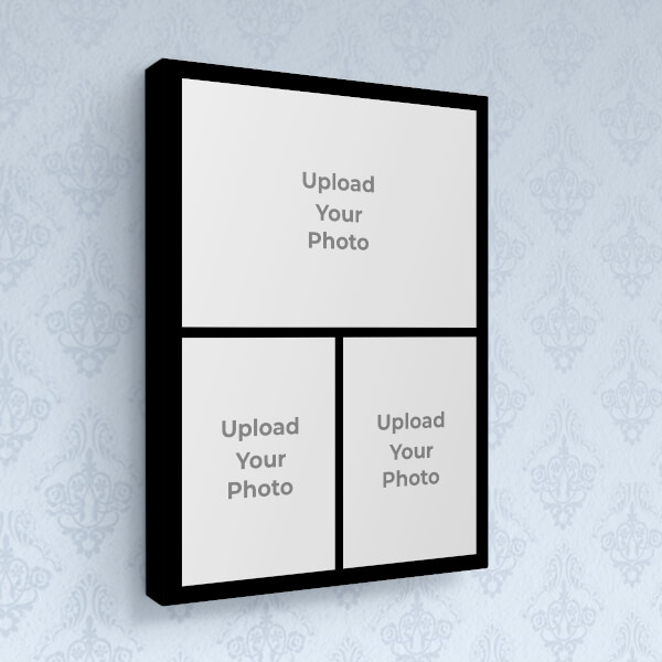 Custom 3 Pics Upload with Border Design: Portrait canvas Photo Frame with Image Printing – PrintShoppy Photo Frames