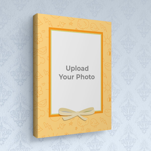 Custom Orange Frame with A Ribbon Design: Portrait canvas Photo Frame with Image Printing – PrintShoppy Photo Frames