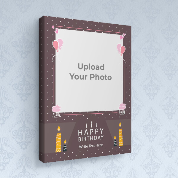 Custom Birthday Candles and Cup Cakes Design: Portrait canvas Photo Frame with Image Printing – PrintShoppy Photo Frames