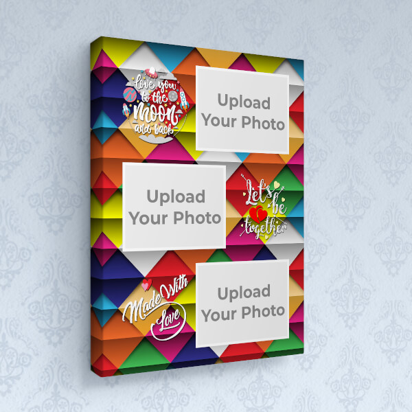 Custom Lets Be Together with Abstract Background Design: Portrait canvas Photo Frame with Image Printing – PrintShoppy Photo Frames