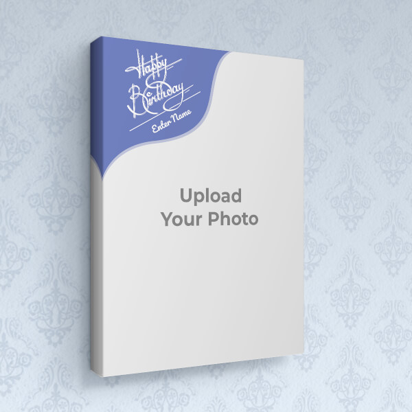 Custom Blue Wave Happy Birthday Frame Design: Portrait canvas Photo Frame with Image Printing – PrintShoppy Photo Frames