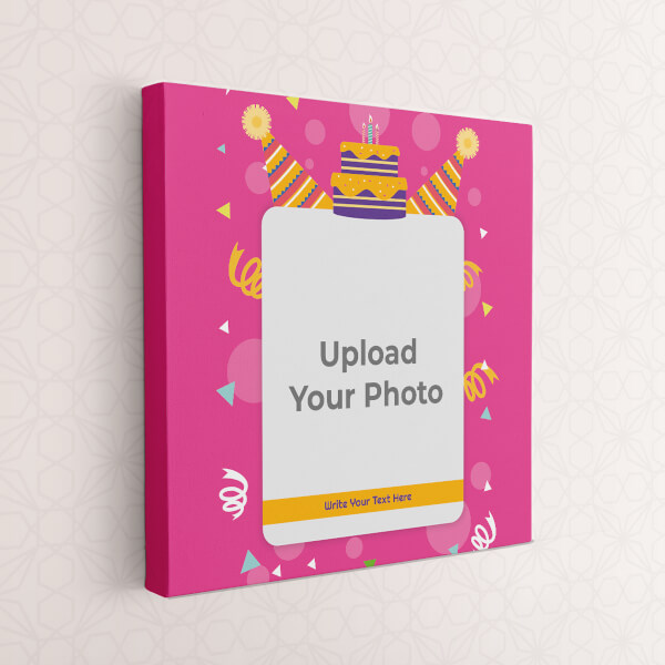 Custom Confetti Birthday Background Design: Square canvas Photo Frame with Image Printing – PrintShoppy Photo Frames
