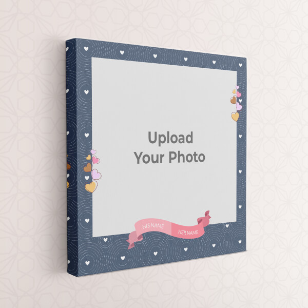 Custom Abstract Background with Love Hangings Frame Design: Square canvas Photo Frame with Image Printing – PrintShoppy Photo Frames