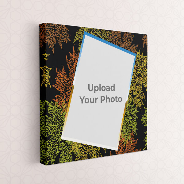 Custom Leaf Colourful Line art with multicolour Border Frame: Square canvas Photo Frame with Image Printing – PrintShoppy Photo Frames