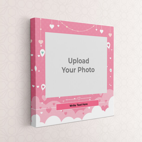 Custom Pink Background with Text: Square canvas Photo Frame with Image Printing – PrintShoppy Photo Frames