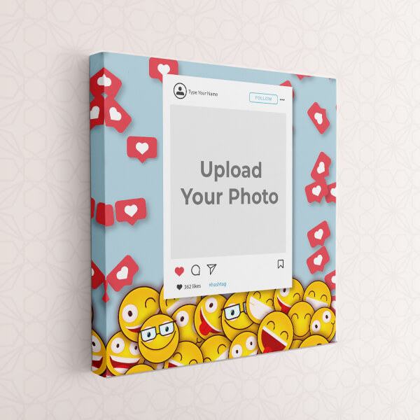 Custom Emoji Love Design: Square canvas Photo Frame with Image Printing – PrintShoppy Photo Frames