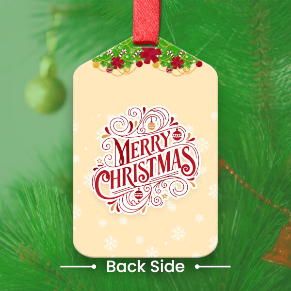 Custom Pale Yellow Tapered Tag Acrylic Script Ornament - alternate view