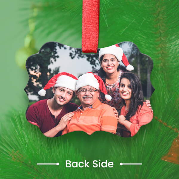 Custom Plain White Horizontal Ornate Acrylic Plaque Ornament - alternate view